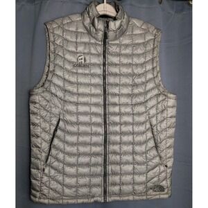 North Face Thermoball  Puffer Vest Mens Large Gray Quilted Casual Outdoors Gorp